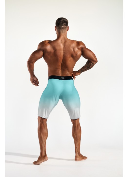 Men's Physique súťažné plavky - Gradient Turquoise (basic)
